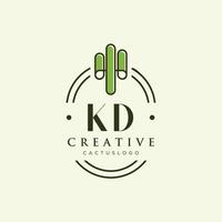 KD Initial letter green cactus logo vector