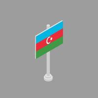 ilustración de la plantilla de la bandera de azerbaiyán vector