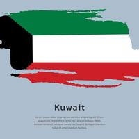 ilustración de la plantilla de la bandera de kuwait vector