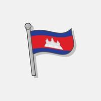 Illustration of Cambodia flag Template vector