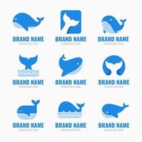 Whale Logo Set Collection for Business Identity vector