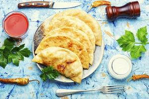 Traditional homemade pasties, cheburek photo