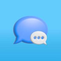 3d speech chat comment quote bubbles. 3d comments illustration. Vector stock illustration.