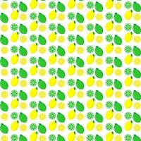 Lemon and lime seamless pattern. Bright colorful fruit pattern. Vector pattern.