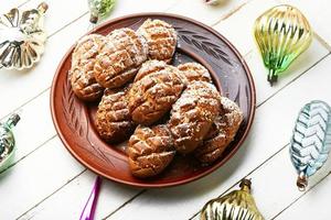 New Year treat, gingerbread cones. photo