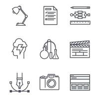 set creative icon illustration, idea. flat style icon vector design.
