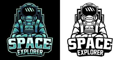 astronaut esport logo mascot design vector