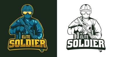 Esports logo gaming jogo de tiro do exército