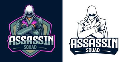 assassin esport logo mascot design vector