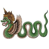 dragón balinés con ilustración de adorno vector