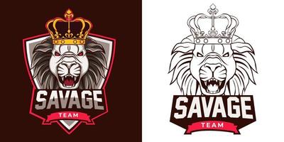 lion esport logo mascot design vector
