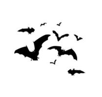 Bats flying around simple background vector illustration