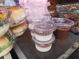 Pudding. Indonesian specialties that mix gelatin from chocolate and milk photo