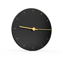 icono de reloj de oro premium aislado 9 15 en punto nueve y cuarto sobre fondo de icono negro. nueve quince en punto icono de tiempo ilustración 3d foto