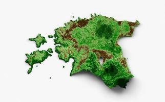 Estonia Topographic Map 3d realistic map Color 3d illustration photo