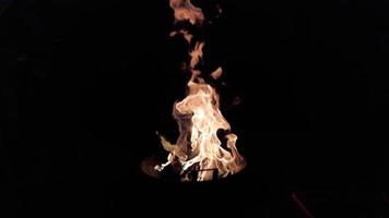 Burning fire on black background and landscape mode 09 photo