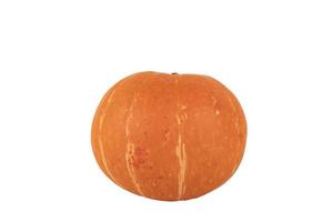 Round orange pumpkin on a white isolated background. photo