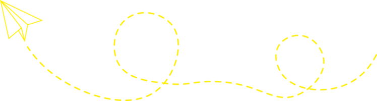 Papierfliegerroute mit gestrichelter Linie png