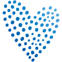 Simple blue doodle heart. Isolated design element for valentine's day, wedding, romance. Transparent PNG clipart