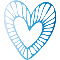 coração de doodle azul simples. elemento de design isolado para dia dos namorados, casamento, romance. clipart png transparente