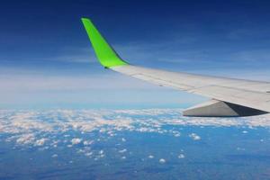 airplane wing in sky photo