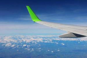 airplane wing in sky photo