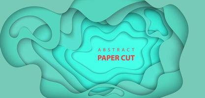 Vector background with light turquoise color paper cut shapes. 3D abstract paper art style, design layout for business presentations, flyers, posters, prints, decoration, cards, brochure cover.