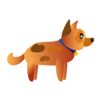 perro con collar. lindo cachorro de dibujos animados. ilustración png colorida.