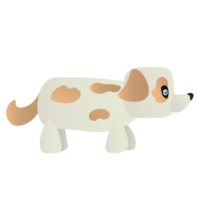 Cute cartoon puppy dog. Colorful PNG illustration.