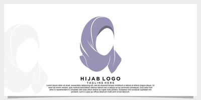 hijab style logo design vector with creative concept template