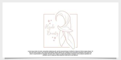 hijab style logo design vector with creative concept template