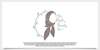 hijab style logo design vector with creative concept template