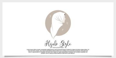 vector de diseño de logotipo de estilo hijab con plantilla de concepto creativo