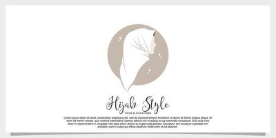 hijab style logo design vector with creative concept template