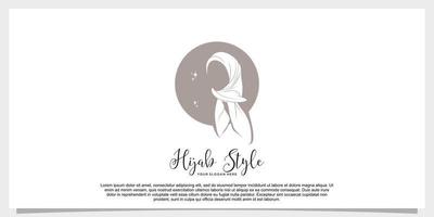 hijab style logo design vector with creative concept template