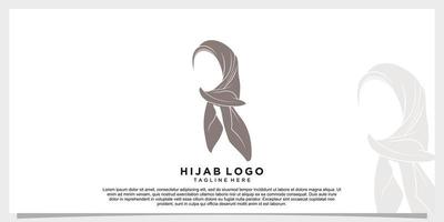 hijab style logo design vector with creative concept template