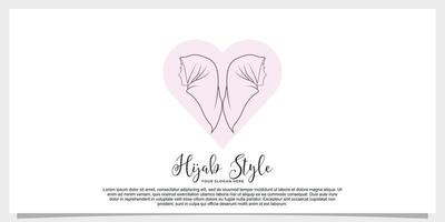 hijab style logo design vector with creative concept template