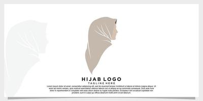 hijab style logo design vector with creative concept template