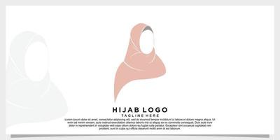 hijab style logo design vector with creative concept template