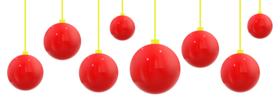 ensemble de boules de noël rouges clipart png