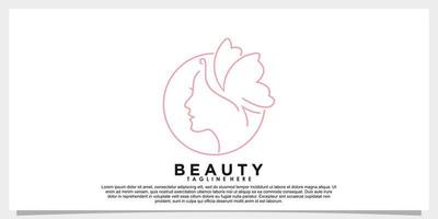 beauty logo design for beauty salon with unique concept premium vector