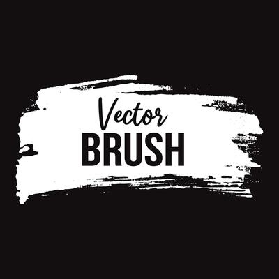 Hand drawn ink white brush stroke