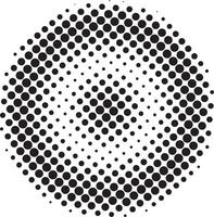 Abstract geometric dotted circle halftone shape vector