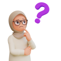 Young businesswoman with question mark png
