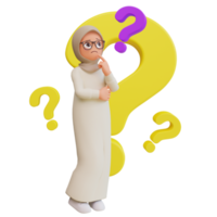 Young businesswoman with question mark png