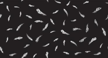 Feathers on white background. Hand drawn sketch style. vector