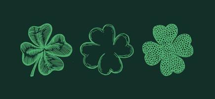 Clover set. Patrick's day. Hand drawn illustration. vector