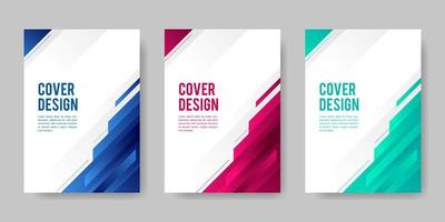 conjunto de diseño diagonal de folleto de portada de libro en estilo geométrico. ilustración vectorial vector