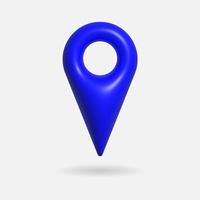 3d location marker point pin icon. A point on the map. Vector stock illustration.