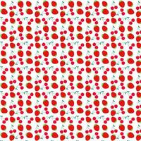 Strawberry and cherry seamless pattern. Bright colorful pattern. Vector pattern.